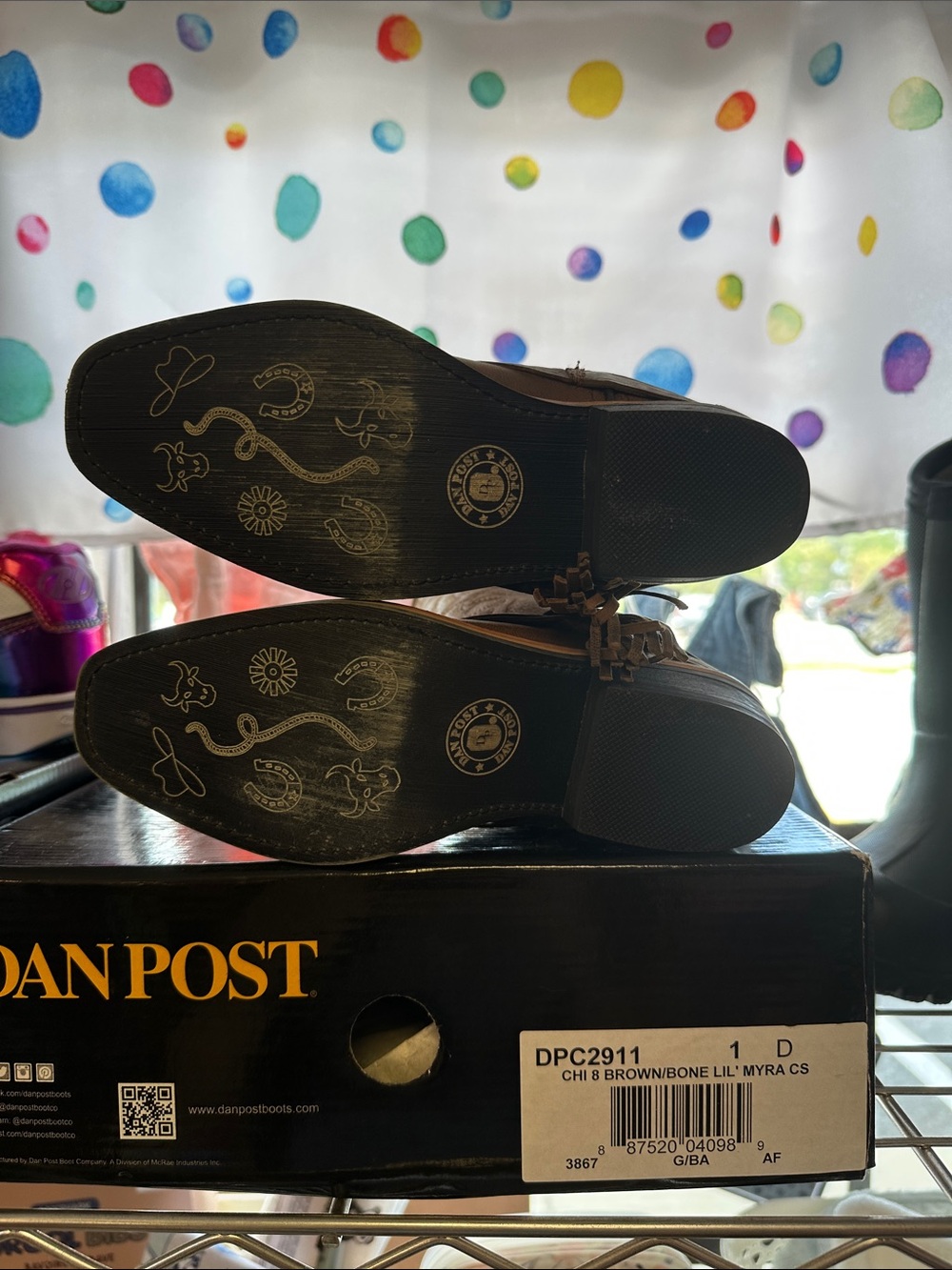 Dan Post Brown Women’s Western Boots with Decorative Soles